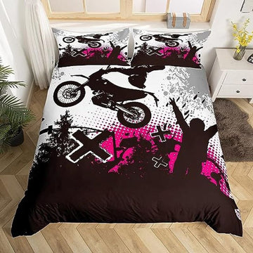 Bikergod Motorcycle Dirt Bike Motocross Rider Bedding Set Cover Design 3D - NABB232