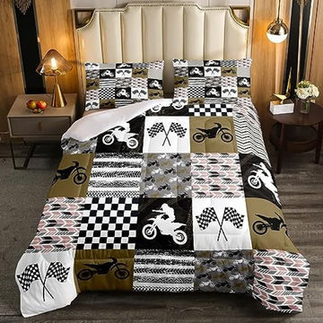 Bikergod Motorcycle Motocross Rider Dirt Bike Bedding Set Cover Design 3D - NABB274