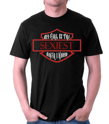 Bikergod Motorcycle MY GIRL IS THE SEXIEST BIKER T-shirt, Crew-neck Sweatshirt, Hoodie, Tank Top, V-neck T-shirt Design 2D Full Printed Sizes S - 5XL - NABF286