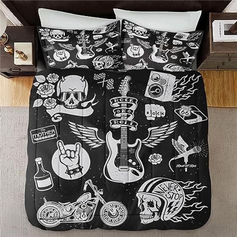 Bikergod Motorcycle Motocross Rider Bedding Set Cover Design 3D - NABB262