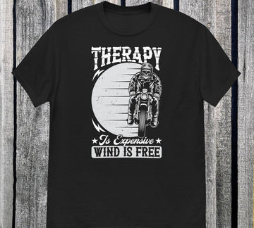 Bikergod Motorcycle Therapy Is Expensive Wind Is Free T-shirt, Crew-neck Sweatshirt, Hoodie, Tank Top, V-neck T-shirt Design 2D Full Printed Sizes S - 5XL - NABB206