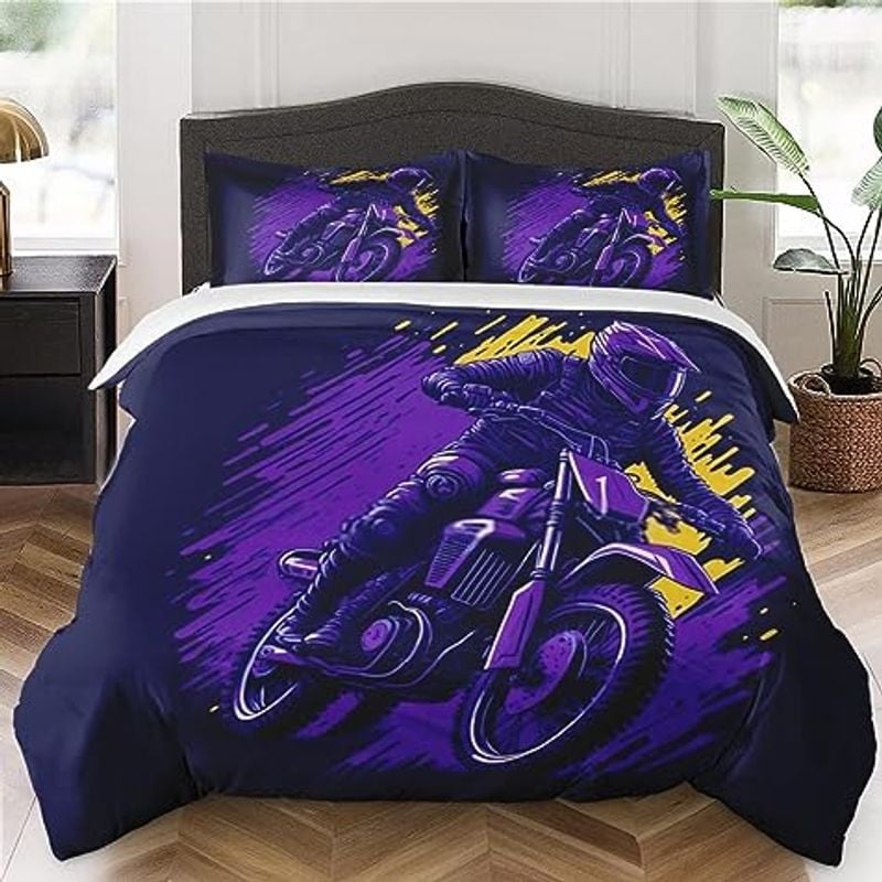 Bikergod Motorcycle Motocross Rider Bedding Set Cover Design 3D - NABB261