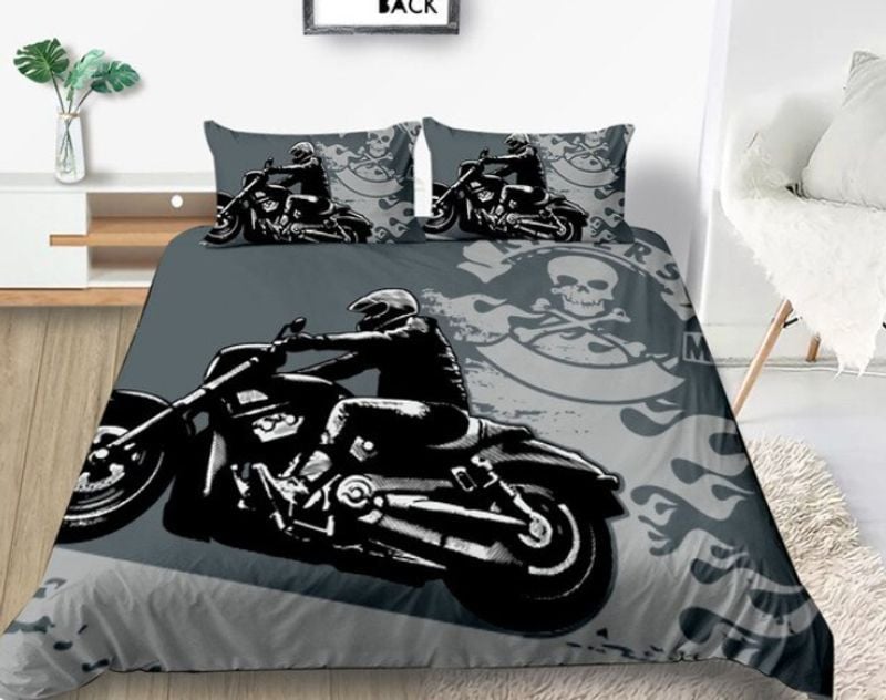 Bikergod Motorcycle Dirt Bike Motocross Rider Bedding Set Cover Design 3D - NABB239
