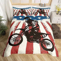 Bikergod Motorcycle Motocross Rider US Flag Bedding Set Cover Design 3D - NABB243