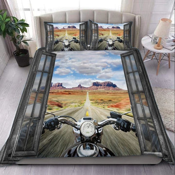 Bikergod Motorcycle Motocross Rider Bedding Set Cover Design 3D - NABB240