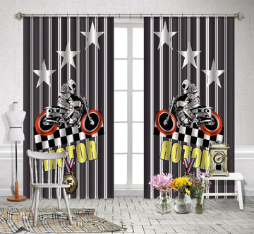 Bikergod Motorcycle Racing Curtain Design 3D Full Printed NABC341