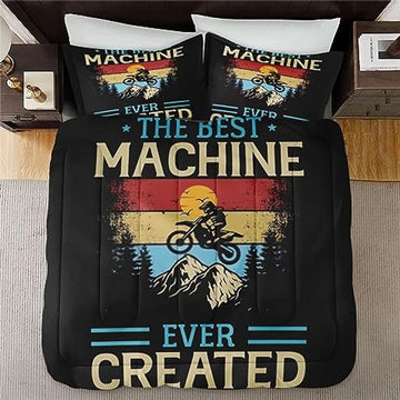 Bikergod Motorcycle The Best Machine Ever Motocross Rider Bedding Set Cover Design 3D - NABB268