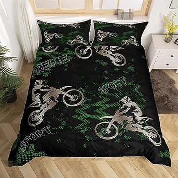 Bikergod Motorcycle Motocross Rider Dirt Bike Sport Bedding Set Cover Design 3D - NABB282