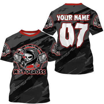 Bikergod Motorcycle Motocross Custom Name And Number T-shirt Design 3D Full Printed Sizes S - 5XL - NMK329