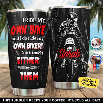 Bikergod Motorcycle I Do Ride My Own Biker Custom Name Steelers Stainless Steel 20 Oz Tumbler- NALA317
