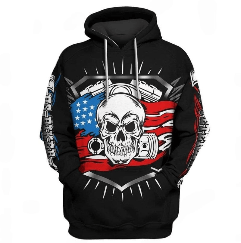 Bikergod Motorcycle US Biker Veteran Hoodie Design 3D Full Printed Sizes S - 5XL - NMAR184