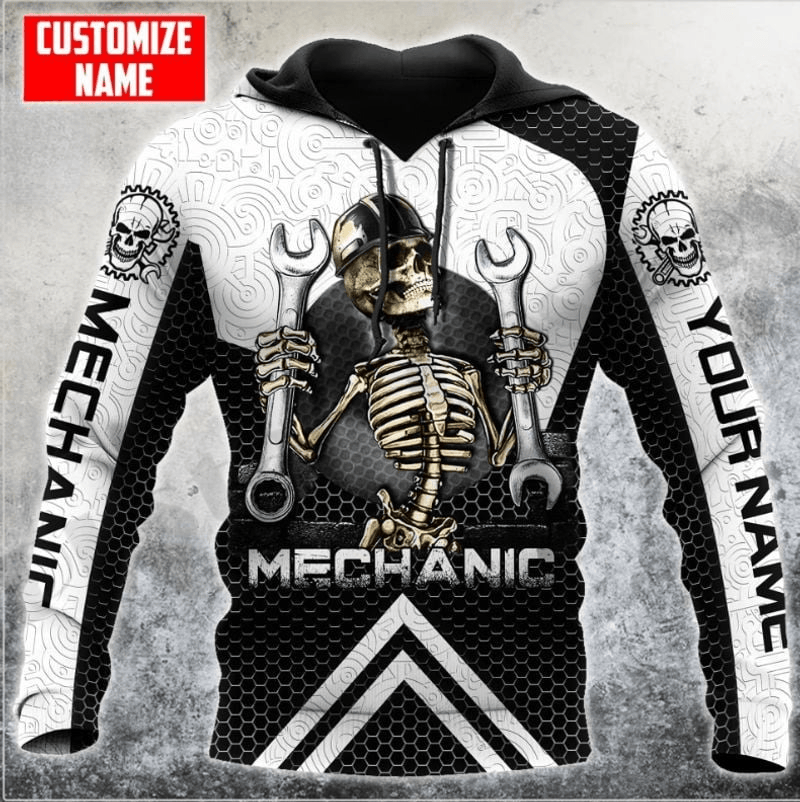 Bikergod Motorcycle Mechanic Custom Name Hoodie Design 3D Full Printed Sizes S - 5XL - NAQA353