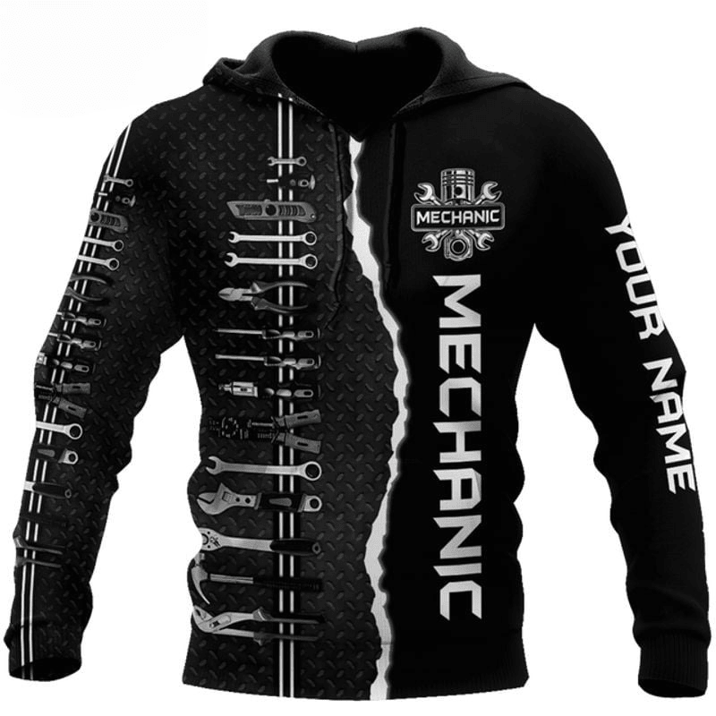 Bikergod Motorcycle Mechanic Custom Name Hoodie Design 3D Full Printed Sizes S - 5XL - NAQA351