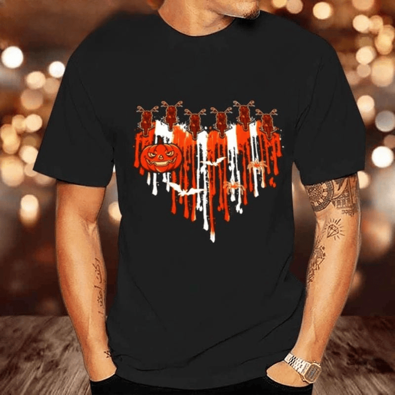 Bikergod Motorcycle Halloween Motorcycle Painting Heart With Pumpkin T-shirt, Crew-neck Sweatshirt, Hoodie, Tank Top, V-neck T-shirt Design 2D Full Printed Sizes S - 5XL - NABC314