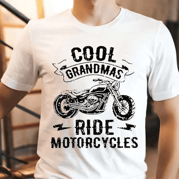 Bikergod Motorcycle Cool Grandmas Ride Motorcycles T-shirt, Crew-neck Sweatshirt, Hoodie, Tank Top, V-neck T-shirt Design 2D Full Printed Sizes S - 5XL - NABF302