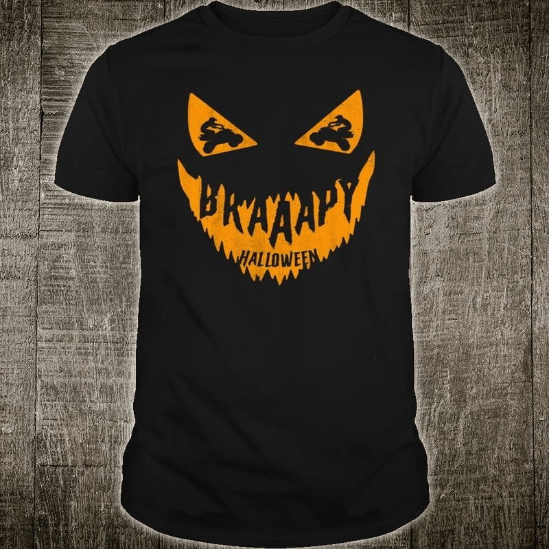 Bikergod Motorcycle Dirt Bike Braaapy Halloween T-shirt, Crew-neck Sweatshirt, Hoodie, Tank Top, V-neck T-shirt Design 2D Full Printed Sizes S - 5XL - NABD241