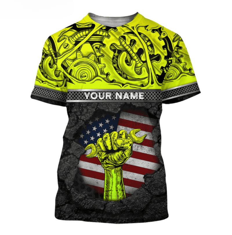 Bikergod Motorcycle Mechanic Custom Name T-shirt Design 3D Full Printed Sizes S - 5XL - NMK308