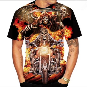 Bikergod Motorcycle Skull Biker T-shirt Design 3D Full Printed Sizes S - 5XL - NAMA200