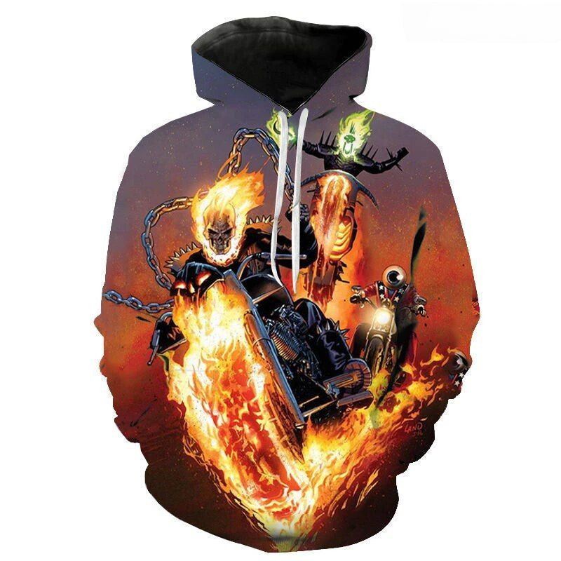 Bikergod Motorcycle Skull Hoodie Design 3D Full Printed Sizes S - 5XL - NAQ54648