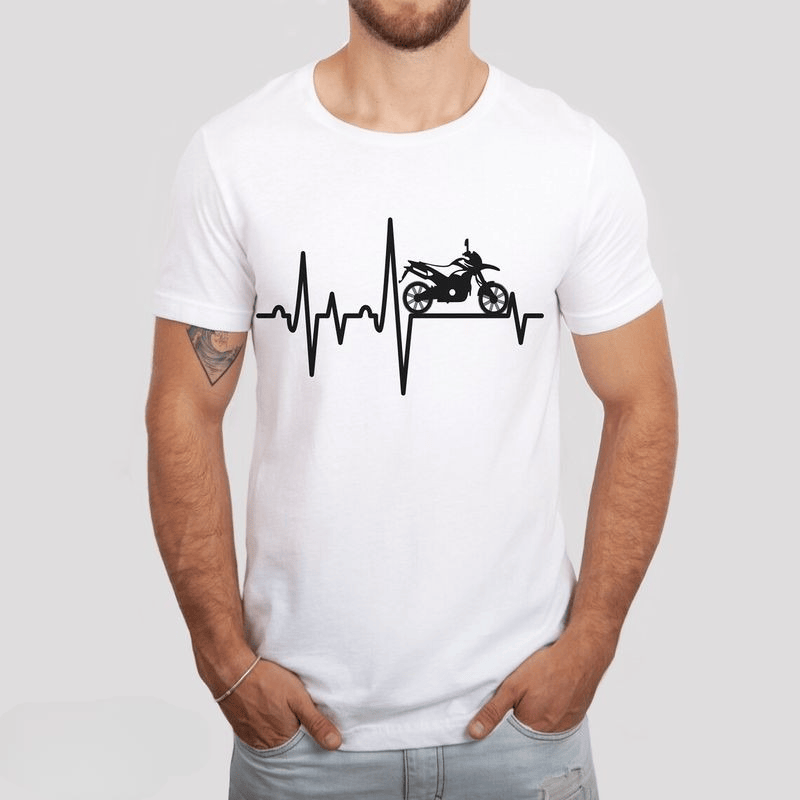 Bikergod Motorcycle Heartbeat T-shirt, Crew-neck Sweatshirt, Hoodie, Tank Top, V-neck T-shirt Design 2D Full Printed Sizes S - 5XL - NAMA296