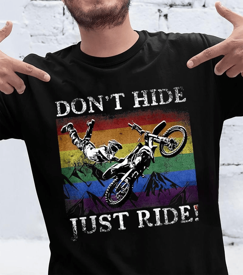 Bikergod Motorcycle Don't Hide Just Drive T-shirt Design 2D Full Printed Sizes S - 5XL - NMQE193