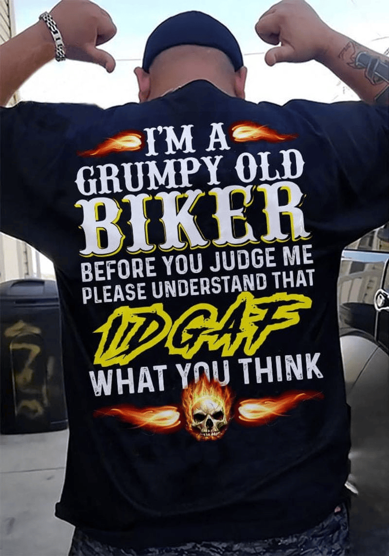 Bikergod Motorcycle I?m a grumpy old biker T-shirt, Crew-neck Sweatshirt, Hoodie, Tank Top, V-neck T-shirt Design 2D Full Printed Sizes S - 5XL - NAJA435