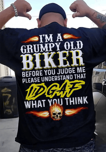 Bikergod Motorcycle I?m a grumpy old biker T-shirt, Crew-neck Sweatshirt, Hoodie, Tank Top, V-neck T-shirt Design 2D Full Printed Sizes S - 5XL - NAJA435