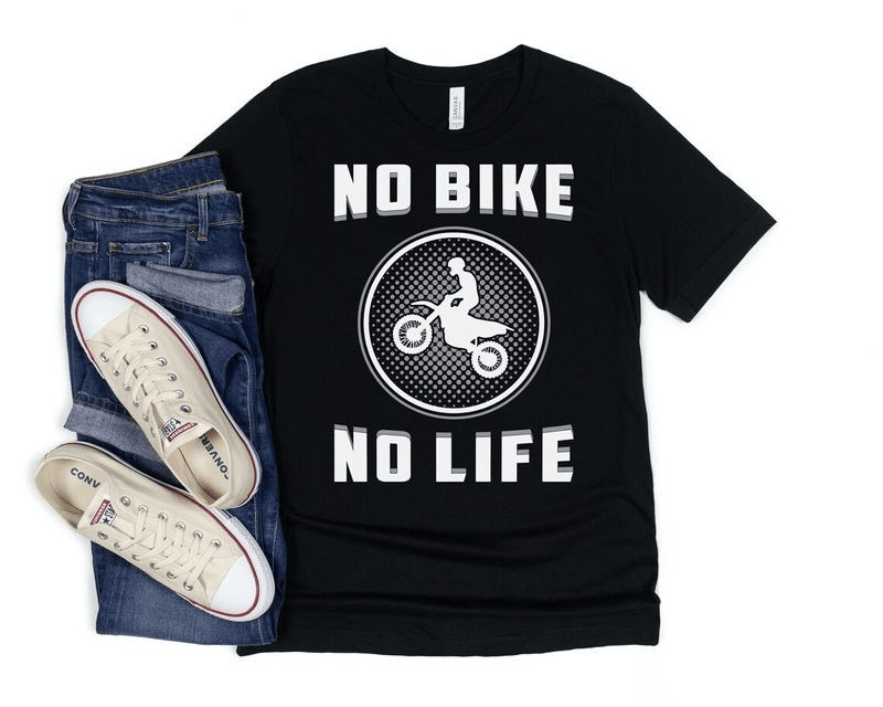 Bikergod Motorcycle No Bike No Life T-shirt Design 2D Full Printed Sizes S - 5XL - NAYA391