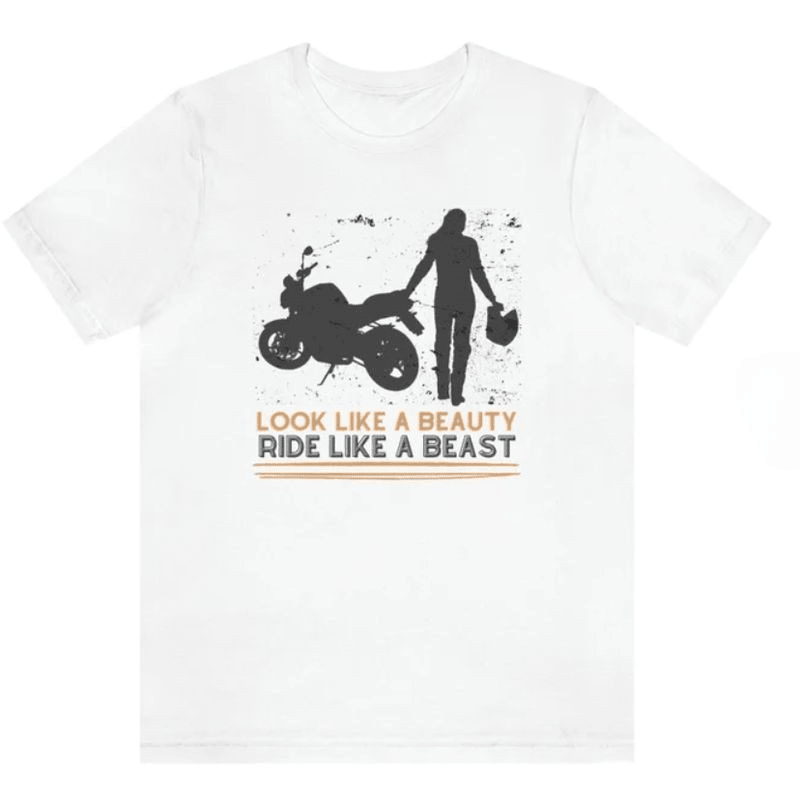 Bikergod Motorcycles Biker Girl Look Like A Beauty T-shirt Design 2D Full Printed Sizes S - 5XL - NAFA307