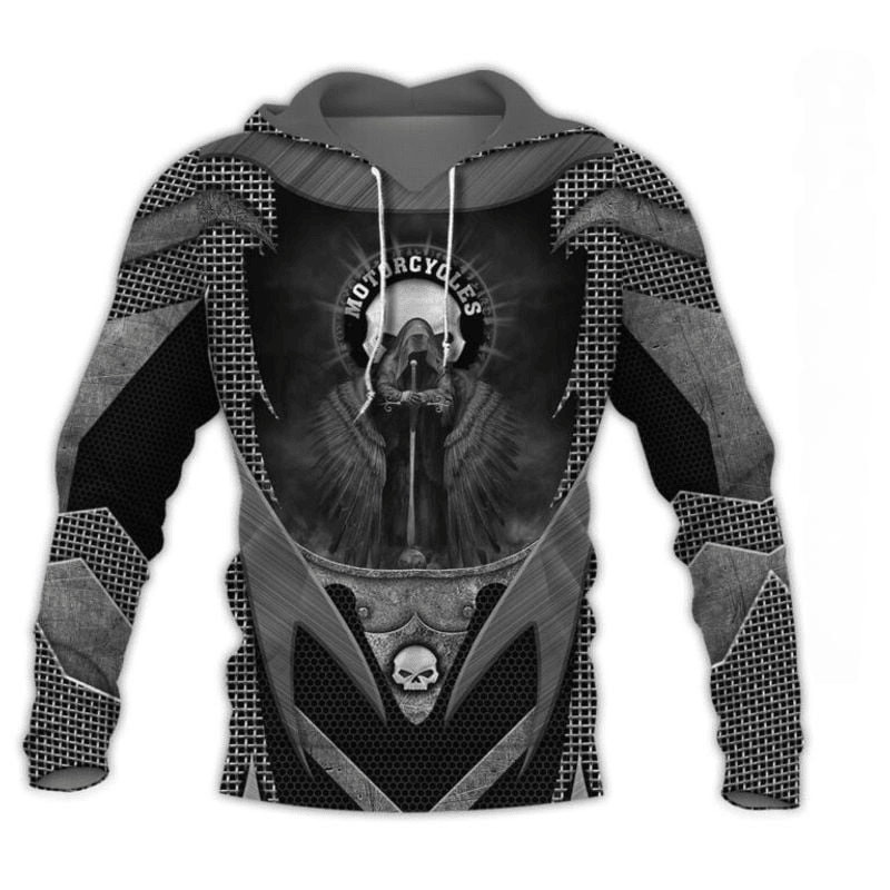Bikergod Motorcycle Skull Biker Hoodie Design 3D Full Printed Sizes S - 5XL - NALA351G