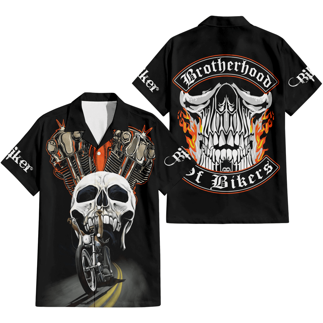 Bikergod Motorcycle Brotherhood Of Bikers Hawaii Shirt Design 3D Full Printed Sizes S - 5XL NASA443