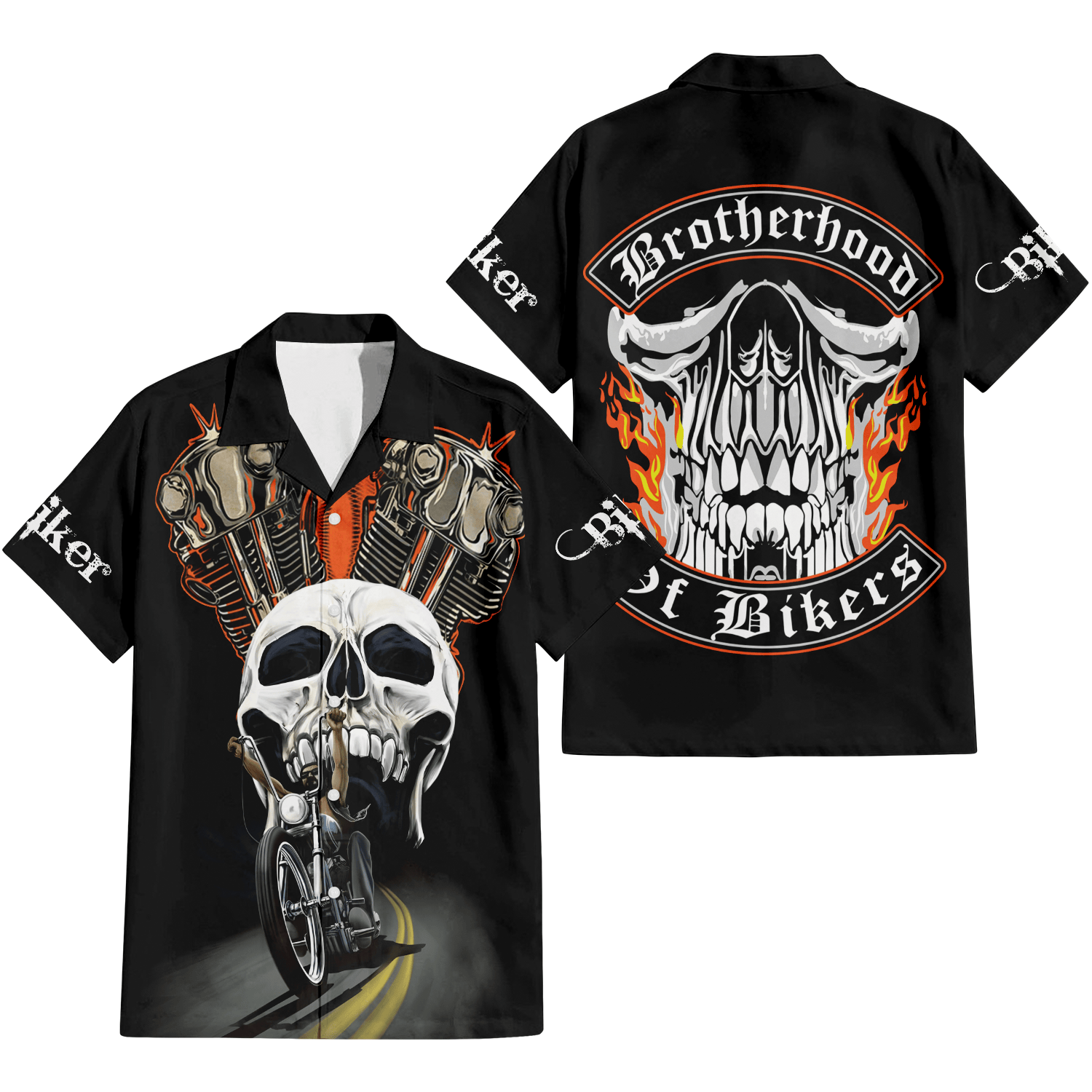 Bikergod Motorcycle Brotherhood Of Bikers Hawaii Shirt Design 3D Full Printed Sizes S - 5XL NASA443