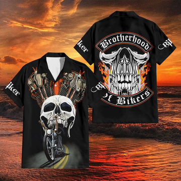 Bikergod Motorcycle Brotherhood Of Bikers Hawaii Shirt Design 3D Full Printed Sizes S - 5XL NASA443