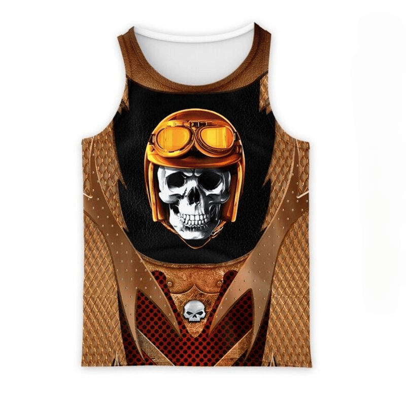 Bikergod Motorcycle Skull Biker Tank Top Design 3D Full Printed Sizes S - 5XL - NALA173L
