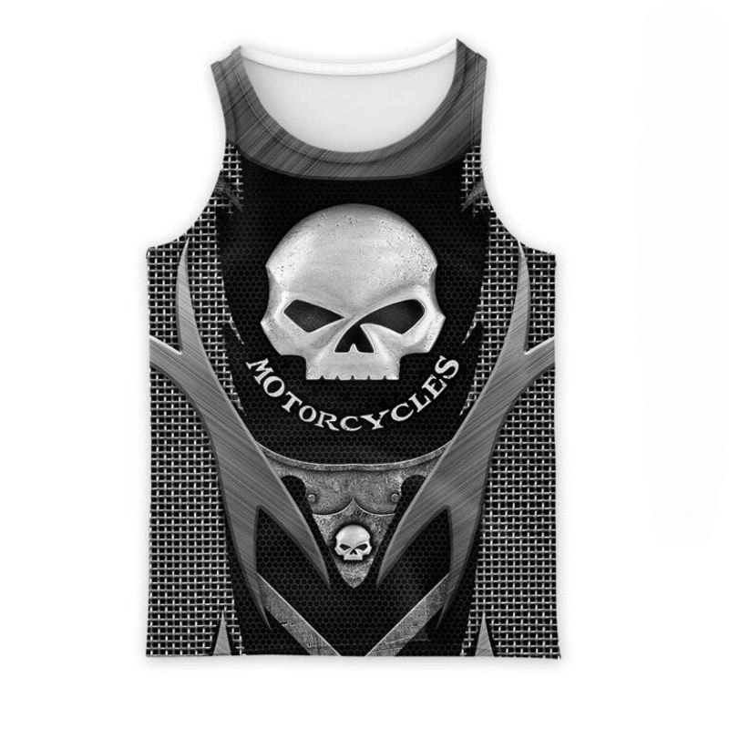 Bikergod Motorcycle Skull Biker Tank Top Design 3D Full Printed Sizes S - 5XL - NALA350J
