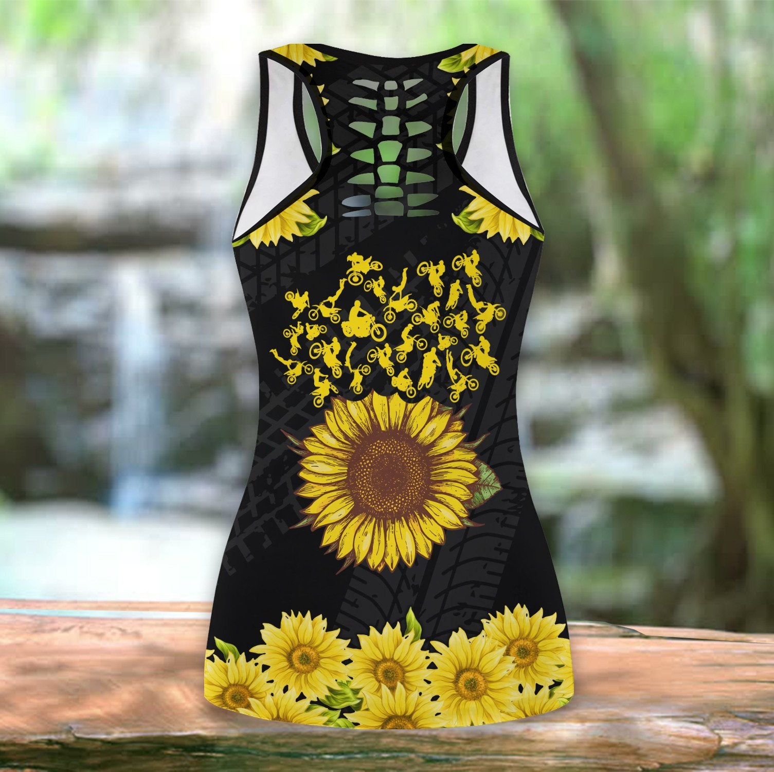 Bikergod Motorcycle Sunflower TANK TOP, LEGGINGS UNISEX SIZE 3D ALL OVER PRINTED - NMAR166