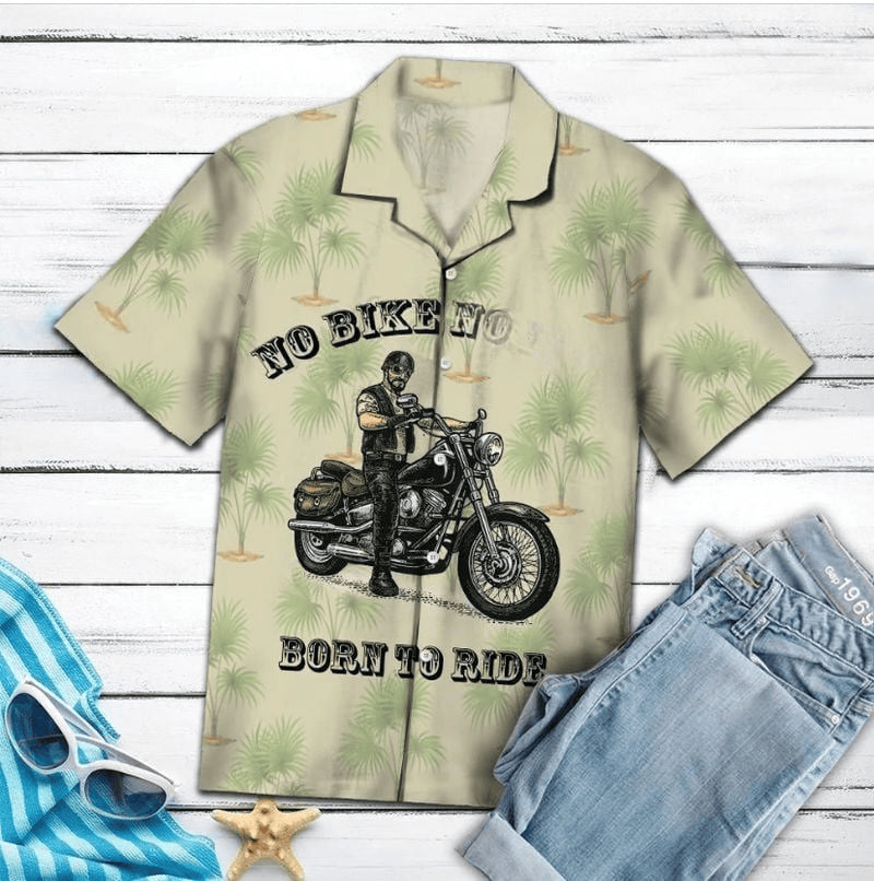 Bikergod Motorcycle No Bike No Life Born To Ride Hawaii Shirt Design 3D Full Printed Sizes S - 5XL NAIA342