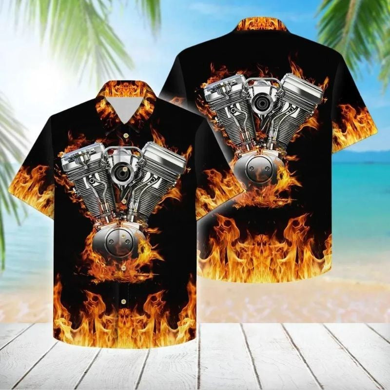 Bikergod Motorcycle Hawaii Shirt Design 3D Full Printed Sizes S - 5XL NAIA335