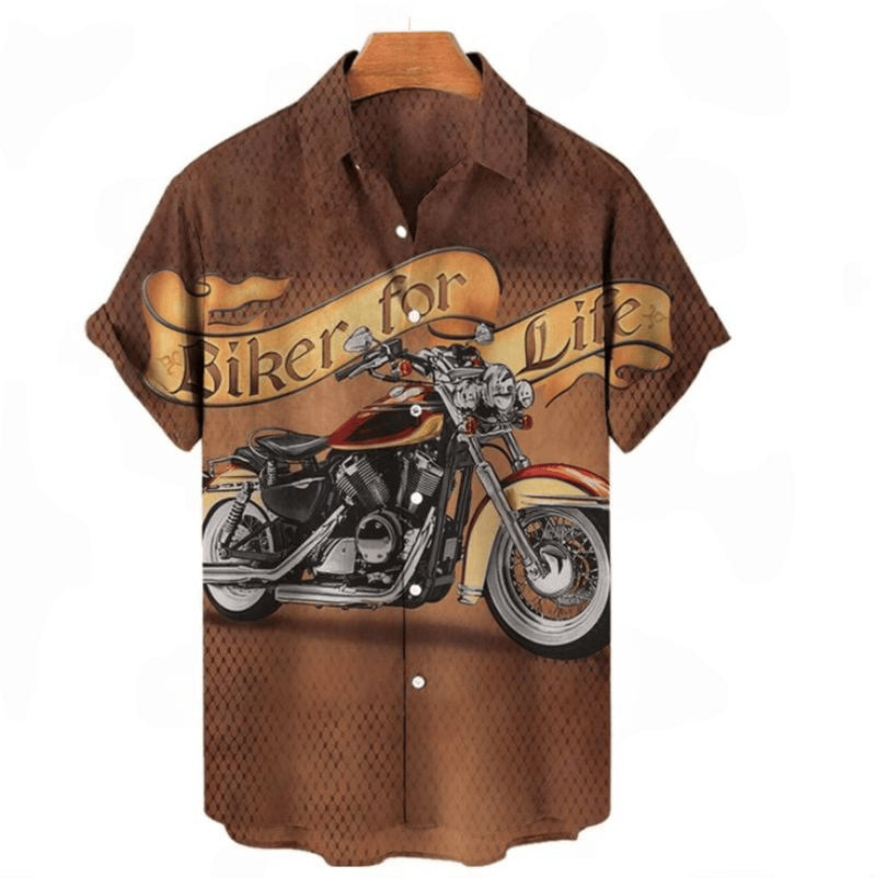 Bikergod Motorcycle Biker For Life COTTON Hawaii Shirt Design 3D Full Printed Sizes S - 5XL NAOA228