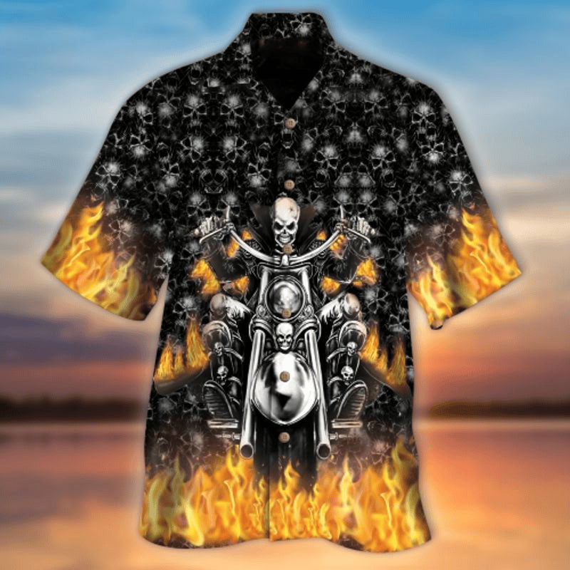 Bikergod Motorcycle Biker Skull COTTON Hawaii Shirt Design 3D Full Printed Sizes S - 5XL NALA127
