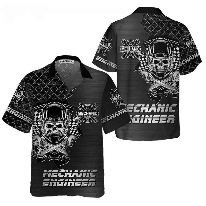Bikergod Motorcycle Mechanic Engineer Skull COTTON Hawaii Shirt Design 3D Full Printed Sizes S - 5XL NAQA297