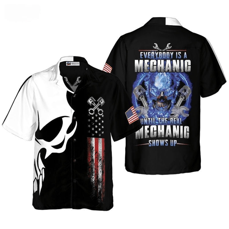Bikergod Motorcycle Mechanic The Real Mechanic Shows Up COTTON Hawaii Shirt Design 3D Full Printed Sizes S - 5XL NAQA298