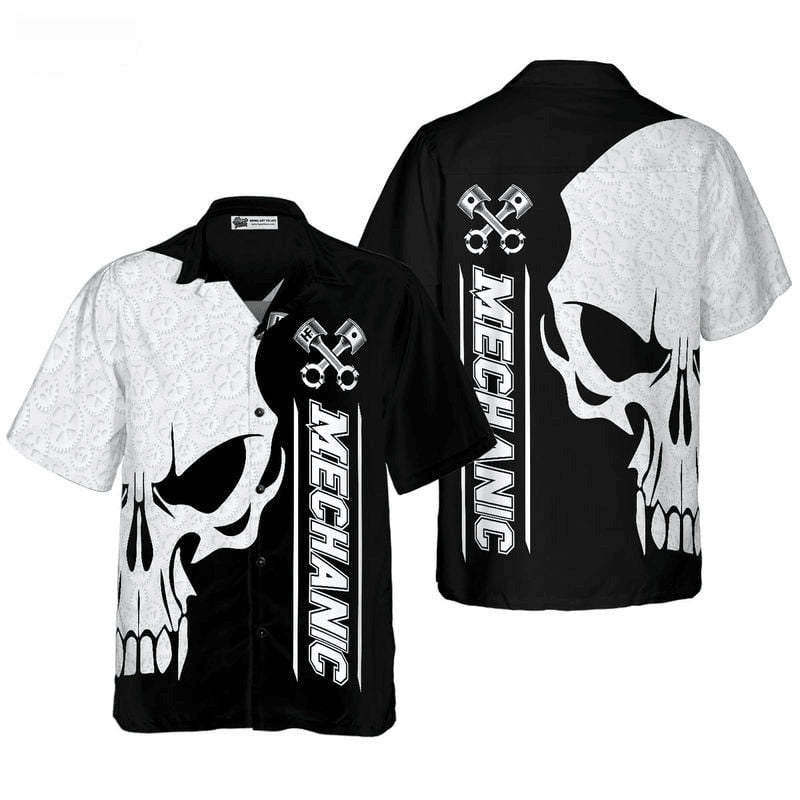 Bikergod Motorcycle Mechanic Skull COTTON Hawaii Shirt Design 3D Full Printed Sizes S - 5XL NAQA295