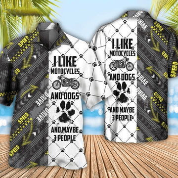 Bikergod Motorcycle I Like Motocycles And Dogs Hawaii Shirt Design 3D Full Printed Sizes S - 5XL NAOA198