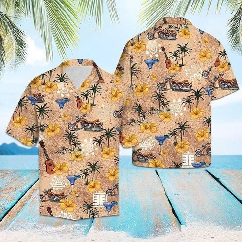 Bikergod Motorcycle Vintage Aloha COTTON Hawaii Shirt Design 3D Full Printed Sizes S - 5XL NABD331