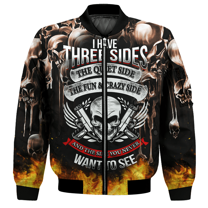 Bikergod Three Sides Motorcycle Bomber Jacket Design 3D Full Printed HM26042503