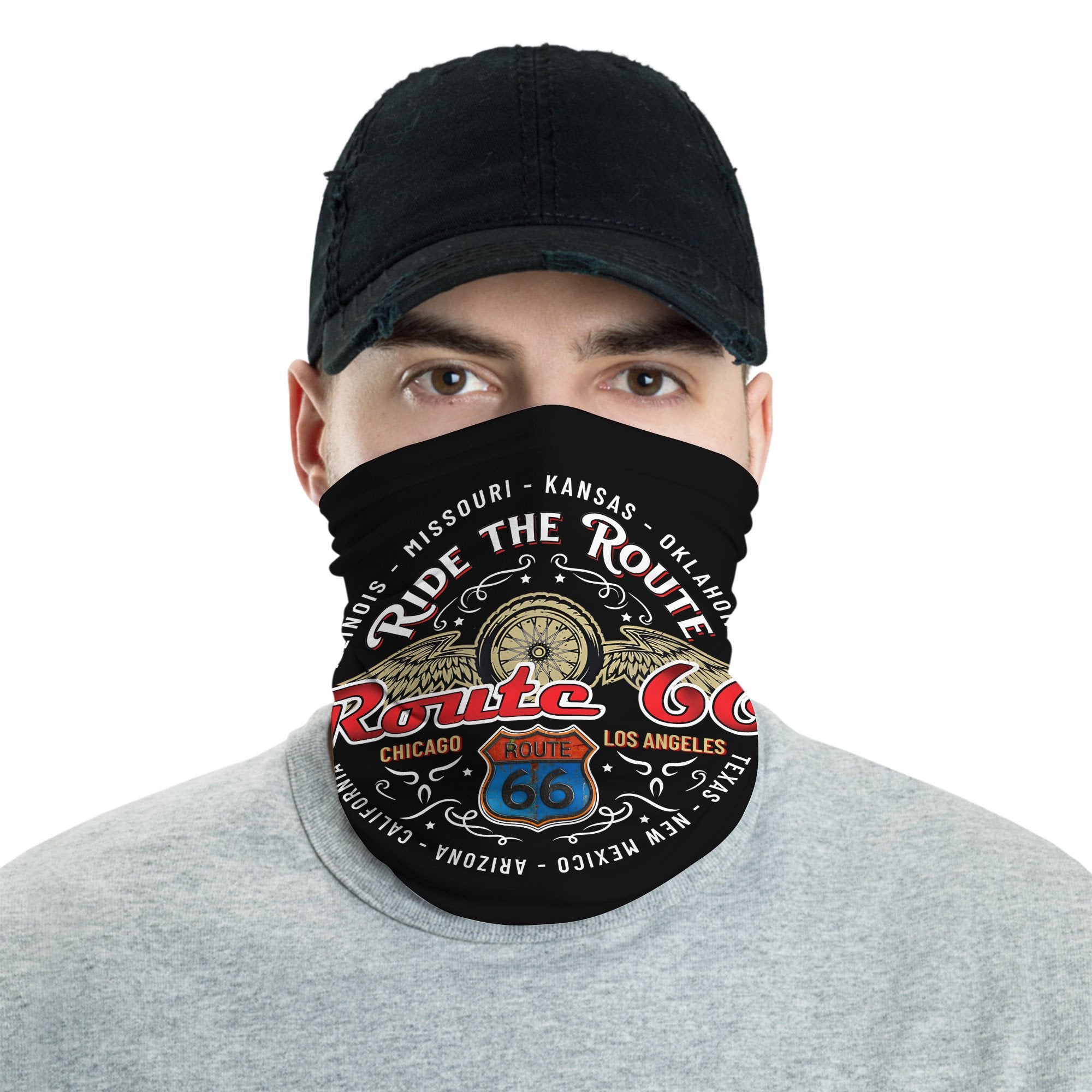 Bikergod Route 66 Drive Motocross Mask Bandana HM16052501