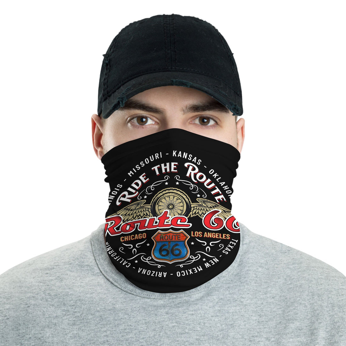 Bikergod Route 66 Drive Motocross Mask Bandana HM16052501