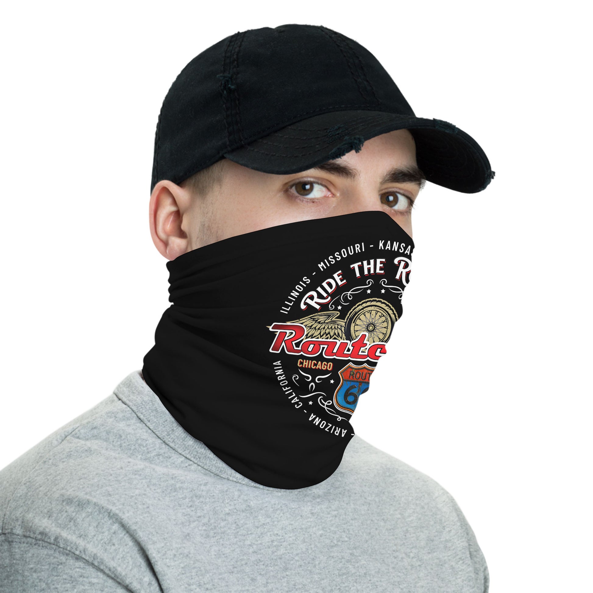 Bikergod Route 66 Drive Motocross Mask Bandana HM16052501