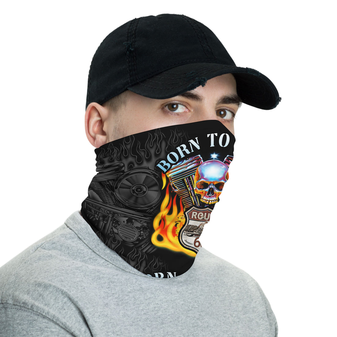 Bikergod Born To Ride Route 66 Drive Motocross Mask Bandana HM16052502